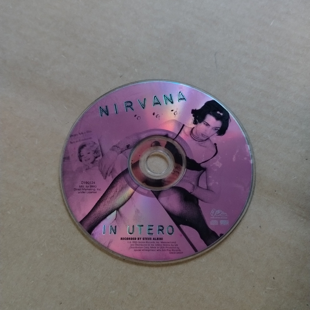 In Utero by Nirvana (US) (CD, Sep-1993, Geffen) Disc Only